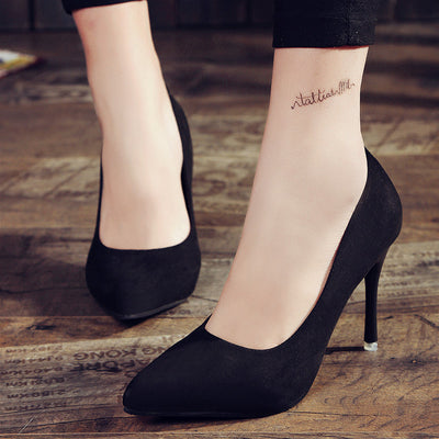 Tacones Altos Coreanos de Boca Abierta para Mujer - Image 8