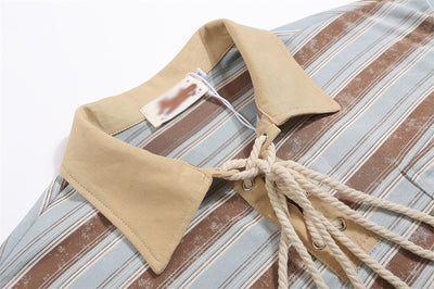 Polo Rayado Casual de Manga Corta para Hombre - Image 11