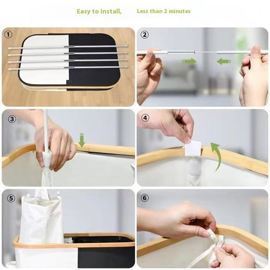 Canasta Plegable para Ropa Sucia con Tapa y Protección Antipolvo - Image 27