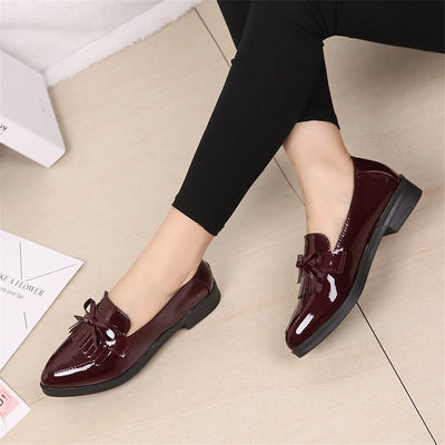 Zapatos Planos Estilo Británico con Moño y Punta Afilada - Image 8