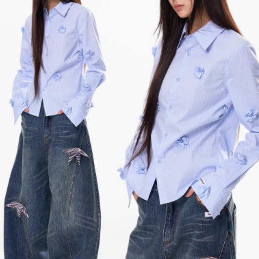 Pantalones Vaqueros de Trabajo Pierna Recta Cintura Alta para Mujer - Image 10