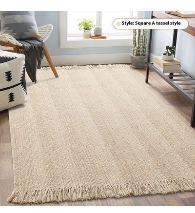 Alfombra de Lana Natural Blanco Leche - Diseño Moderno Minimalista para Sala y Dormitorio - Image 13