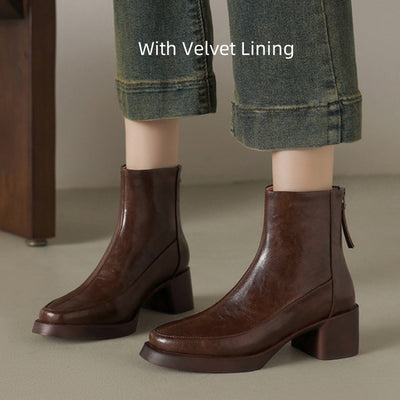 Botas Tobilleras de Cuero Genuino con Tacón Alto - Colección Otoño Invierno - Image 7