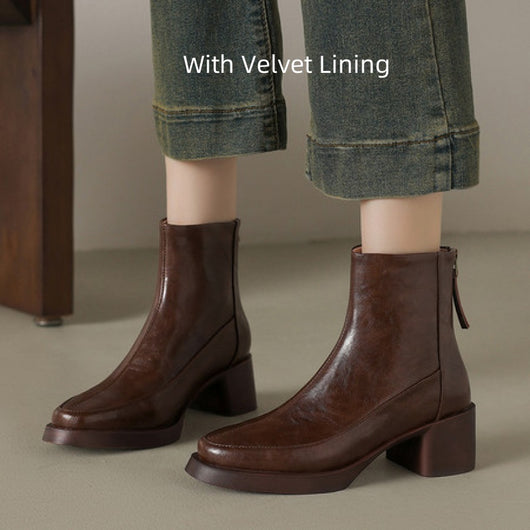 Botas Tobilleras de Cuero Genuino con Tacón Alto - Colección Otoño Invierno - Image 7