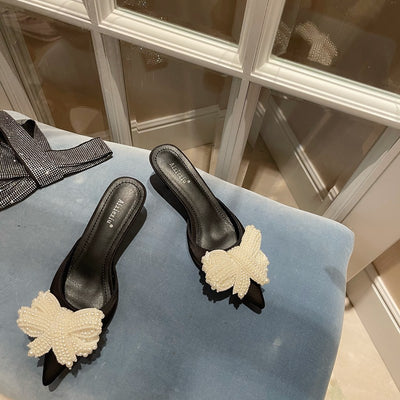 Sandalias Stiletto con Moño de Perlas - Image 10