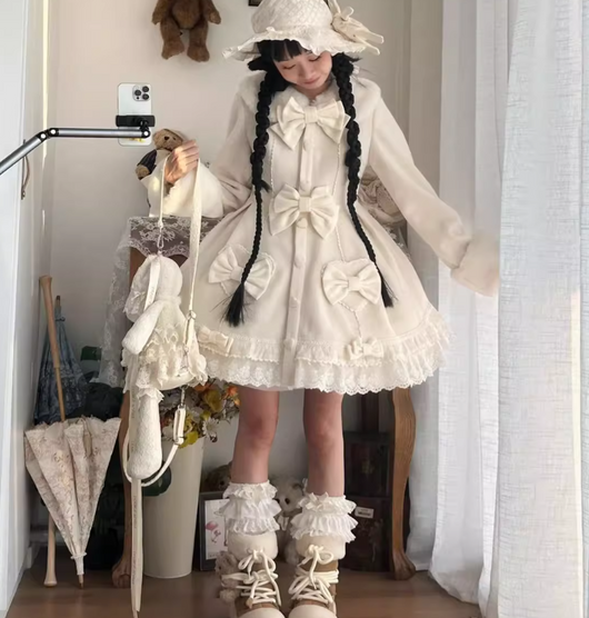 Abrigo de Invierno para Mujer con Moño Adorable - Image 10