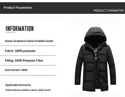 Chaqueta de Algodón Graphene para Hombre con Capucha Desmontable - Extra Gruesa y Moderna - Image 26