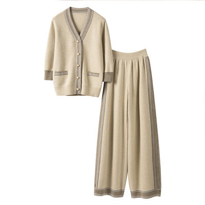 Conjunto de Lujo: Cardigan de Cachemira + Pantalón Recto Ancho - Image 7