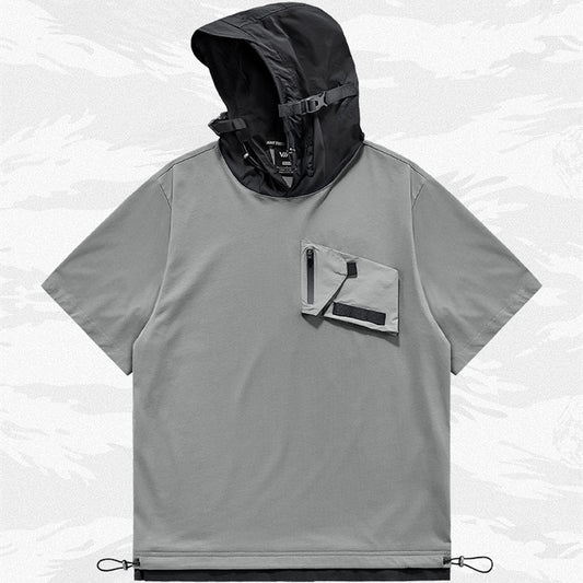 Sudadera Hombre Patchwork Dos Texturas
