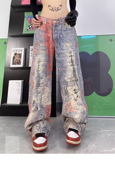 Pantalones Rectos con Estampado Digital para Mujer - Image 14