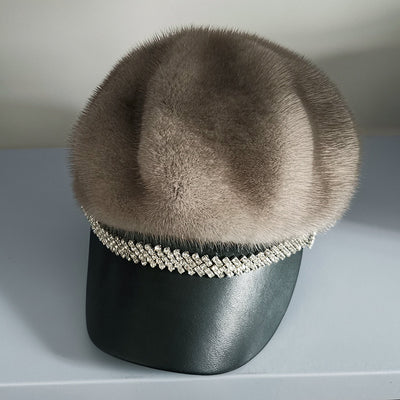 Boina de Piel de Visón para Mujer - Accesorio Elegante para Invierno - Image 3