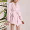 Chaqueta de Patchwork con Cuello Tipo Smoking y Botones - Manga Larga