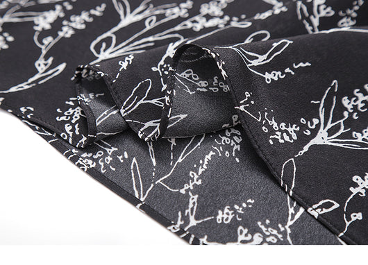 Blusa de Seda Estampada Manga Larga para Mujer - Image 14