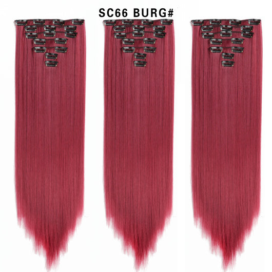 Set de Extensiones de Cabello con 16 Clips - Peluca de Fibra Sintética Premium - Image 37