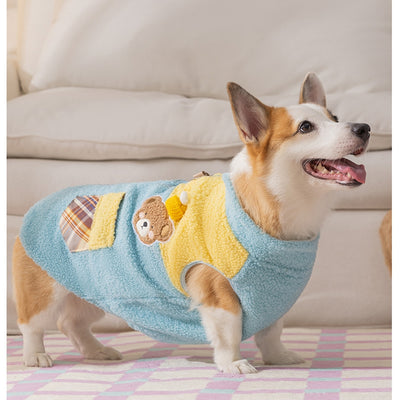 Abrigo Polar para Perros Pequeños con Osito Bordado y Bolsillos Escoceses - Image 12