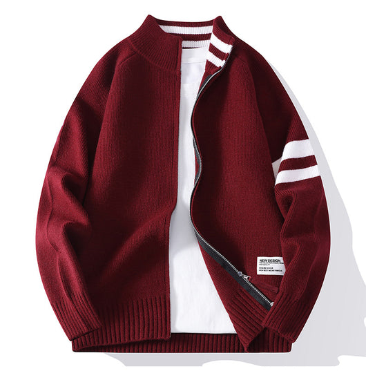 Chaqueta Térmica Tejida para Hombre con Cuello Mock y Mangas Largas - Image 21