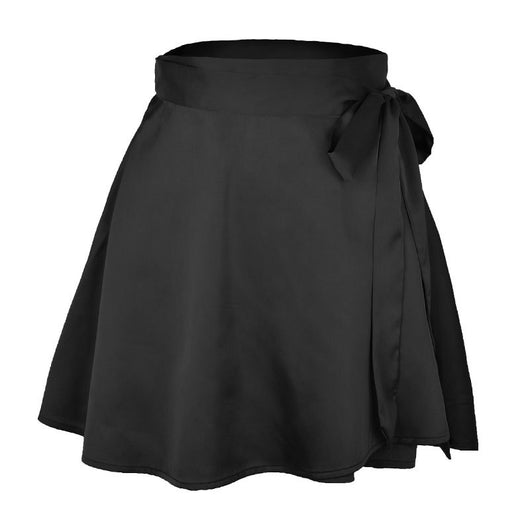 Falda Corta de Cintura Alta en Satén Chiffon - Diseño A-Line Elegante para Mujer - Image 4