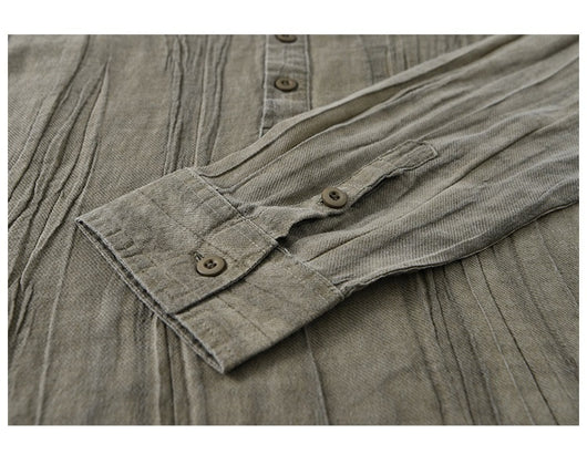 Camisa de Lino Casual con Textura Arrugada - Image 17