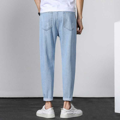 Pantalones Rectos Anchos Tobilleros Estilo Beggar para Hombre - Image 10