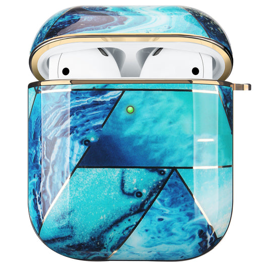 Funda Protectora para AirPods con Diseño Mármol Blanco y Acabado Dorado - Image 9