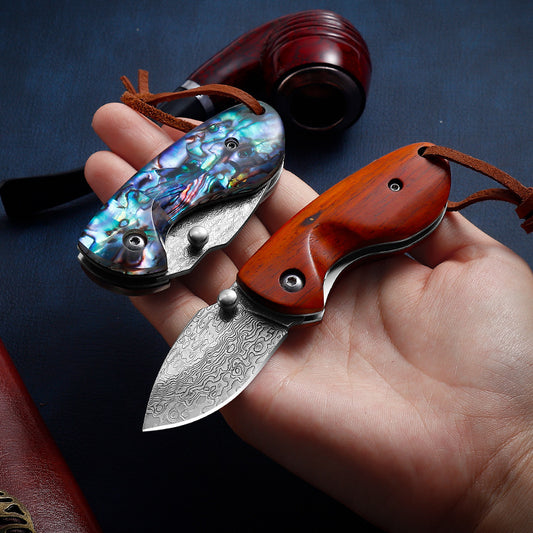 Cuchillo Damasco Plegable Portátil para Aventuras
