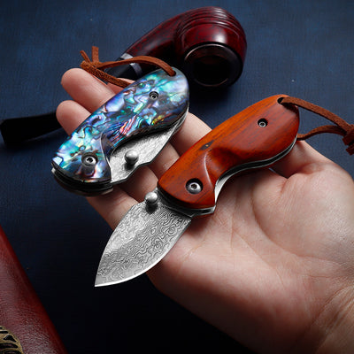 Cuchillo Damasco Plegable Portátil para Aventuras