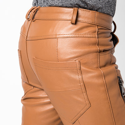 Pantalones de Cuero para Hombre Invierno Ajustado Estilo Coreano - Image 9