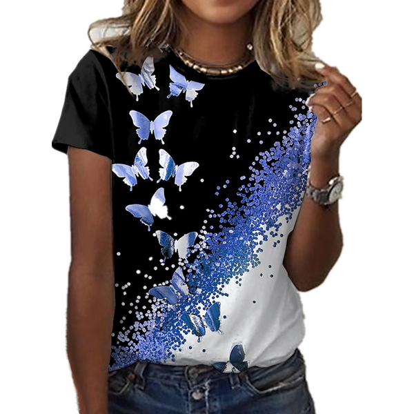 Playera Mujer Cuello Redondo Manga Corta Degradado Digital