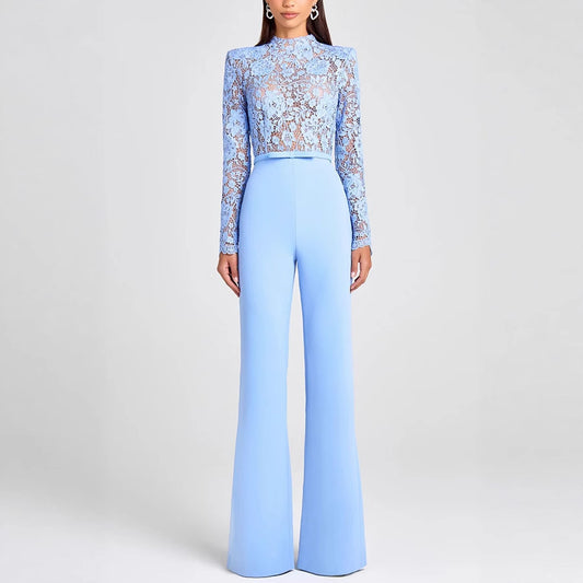Jumpsuit de Encaje Elegante con Flecos para Mujer