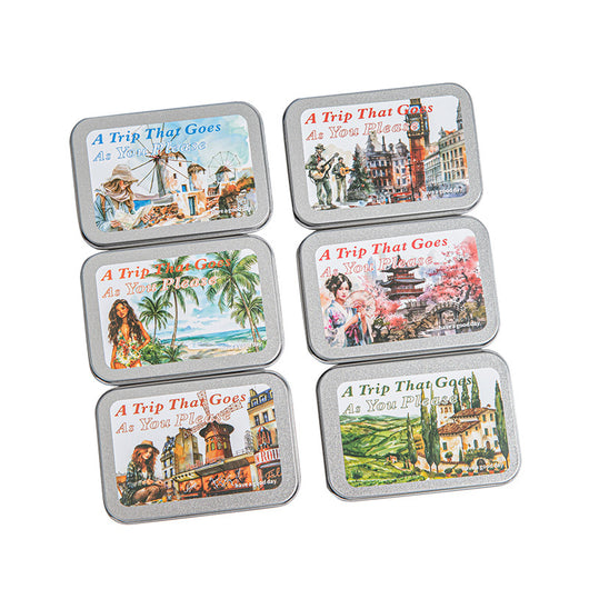 Set of 50 PET stickers featuring watercolor illustrations of a Greece tour, including buildings, landscapes, and food. - Image 5