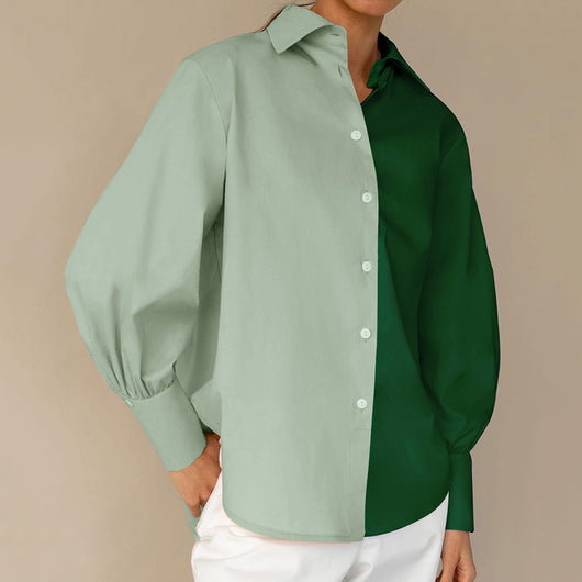 Blusa Casual de Contraste para Mujer con Diseño Minimalista - Image 6