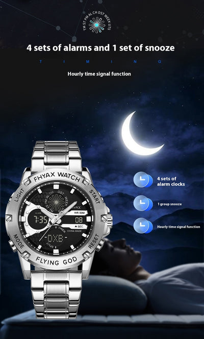 Reloj Empresarial Doble Pantalla Luminoso Resistente al Agua - Image 10
