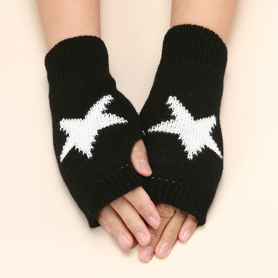 Guantes de Lana Acrílica con Estrella Oversleeve para Otoño e Invierno