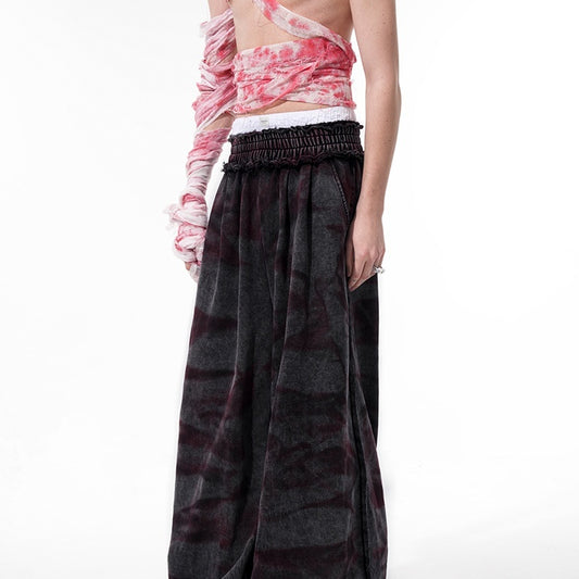 Pantalones Vintage Tiger Teñidos a Mano - Estilo Niche Original