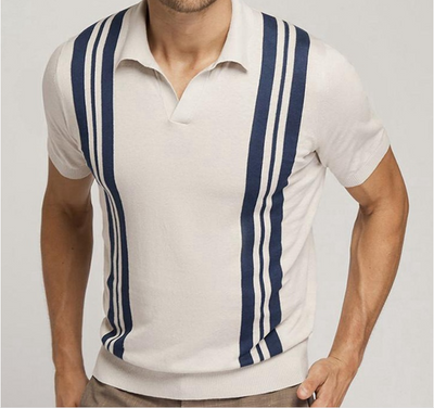 Polo Casual de Rayas para Hombre - Corte Slim Elegante Verano - Image 5