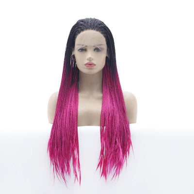 Peluca Morada Trenzada Doble para Mujer Estilo Europeo - Image 3