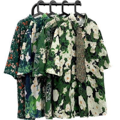 Camisa Floral Vintage con Estampado Óleo para Hombre - Image 4
