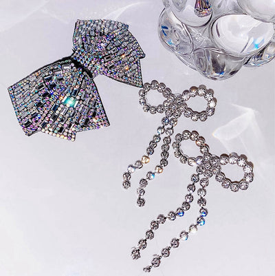 Aretes de Lazo Largos con Flecos Luxuosos para Vestido de Novia - Image 6