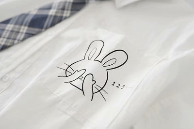 Camisa Escolar Suelta Estilo Japonés con Corbata - Manga Corta Versátil - Image 28