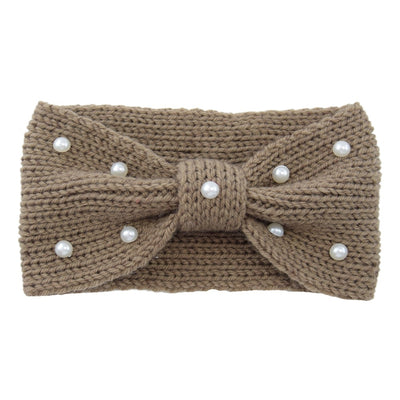 Diadema Tejida de Lana con Moño de Perlas para Mujer - Image 23