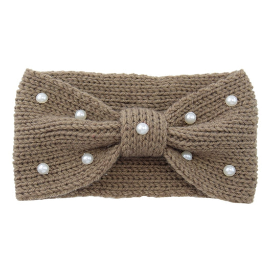 Diadema Tejida de Lana con Moño de Perlas para Mujer - Image 23
