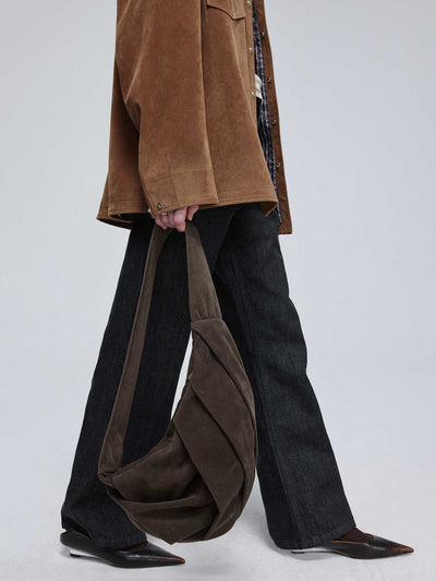 Bolsa Bandolera de Gamuza con Pliegues para Hombre - Image 2