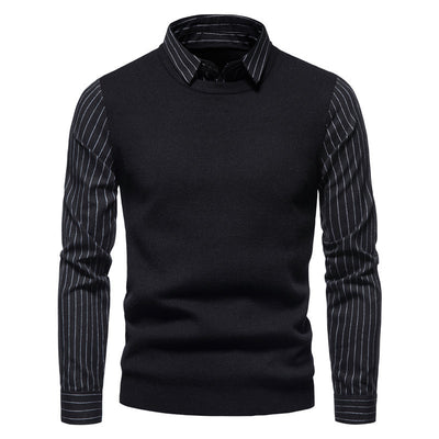 Suéter Tipo Camisa con Solapa - Abrigo Tejido Doble Textura para Hombre Otoño Invierno - Image 11