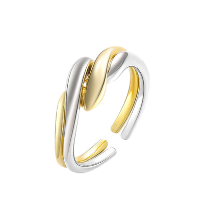 Anillo de Plata S925 con Textura de Ondas Irregulares para Mujer - Image 11