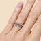 Anillo Doble Capa de Circón y Piedra de Luna - Diseño Minimalista Lujo Accesible