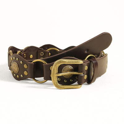 Cinturón Vintage Unisex con Hebilla de Metal Remachado - Estilo Punk Hip Hop - Image 19