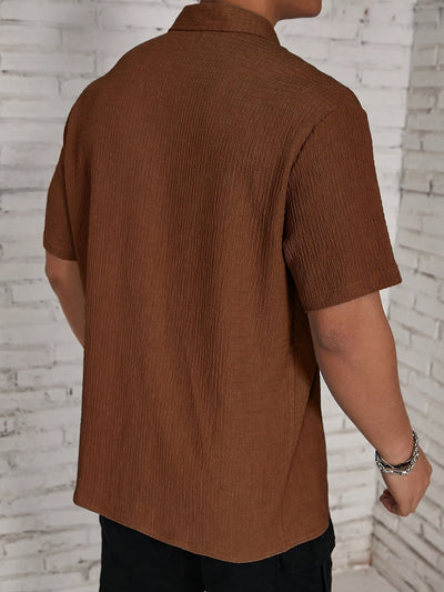 Camisa Casual Retro Resort con Cuello Solapa para Hombre - Image 42