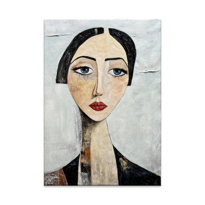 Cuadro Abstracto Retrato Femenino Óleo Pintado a Mano Arte Moderno Decoración Pared - Image 2