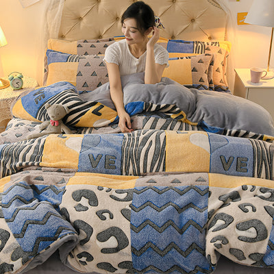 Juego de Sábanas y Edredón Doble Cara Terciopelo Coral - Bedding Premium - Image 21