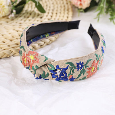 Diadema Étnica Bordada con Flores para Mujer - Image 10